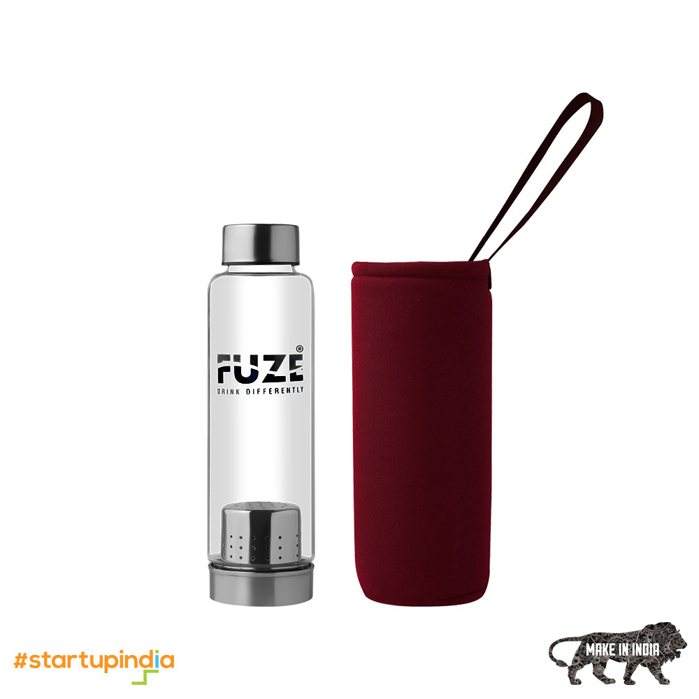 Fuze Detox Glass Bottle with Removable Tea and Fruit Infuser 500 ML