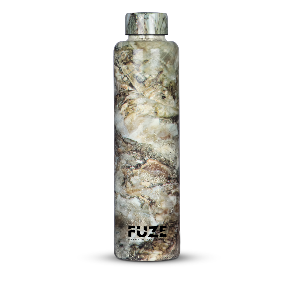 Fuze Full Hydro Glass Water Bottle - Rocky grey (1ltr)