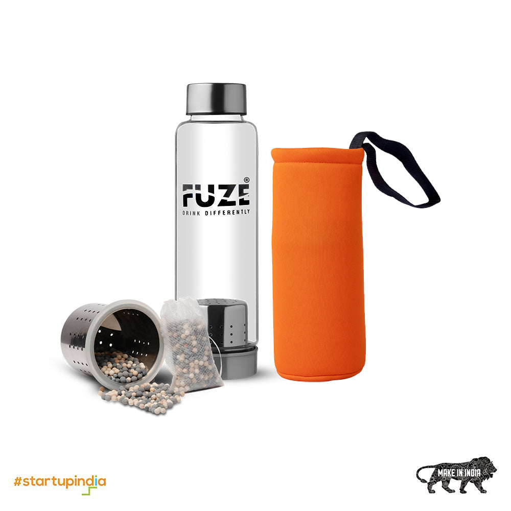 Fuze Detox Glass Bottle with Removable Tea and Fruit Infuser 500 ML